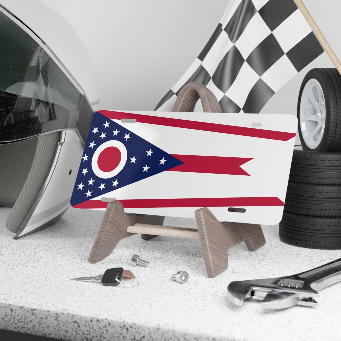 Ohio State Flag, USA Vanity Plate