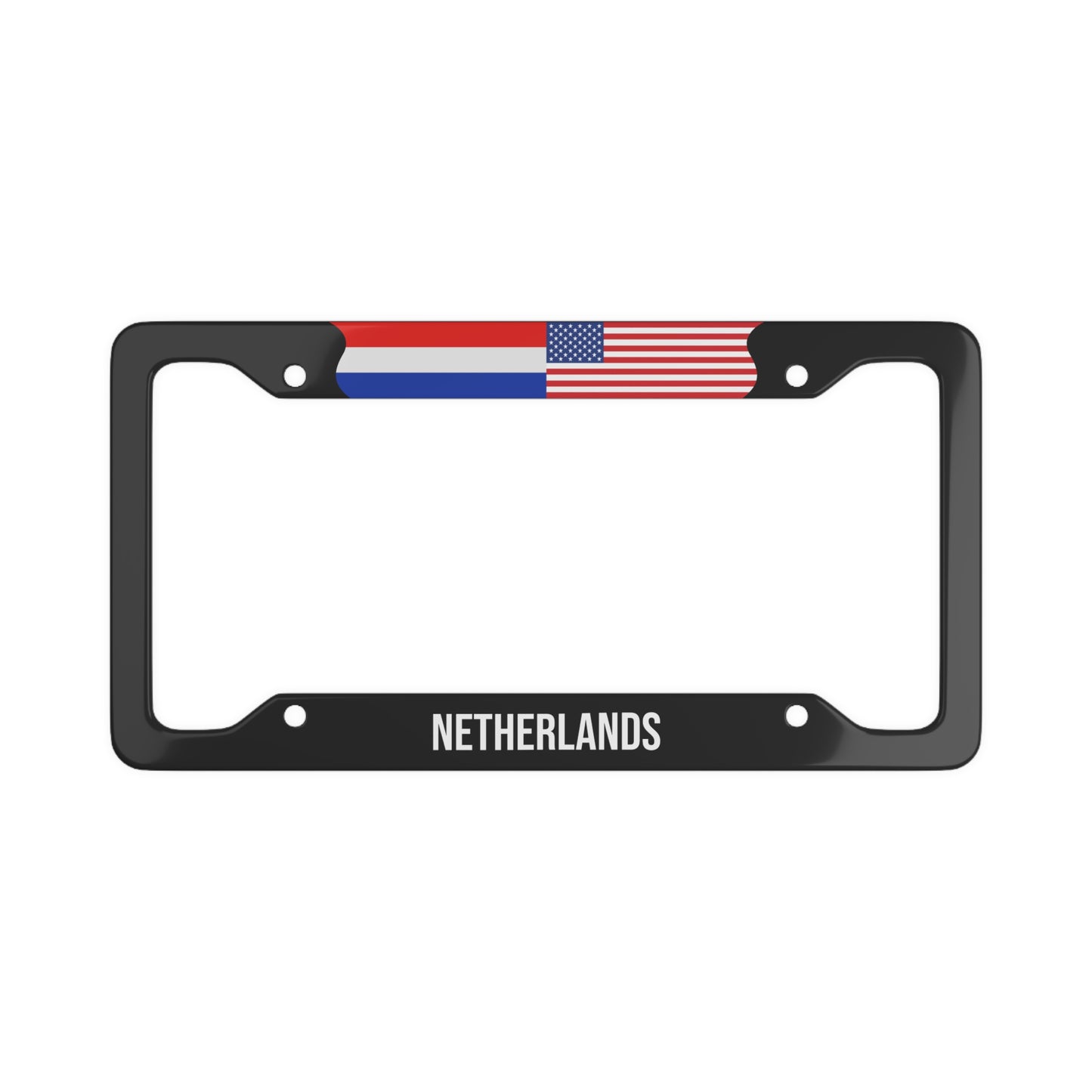 Netherlands USA Flag Car Plate Frame