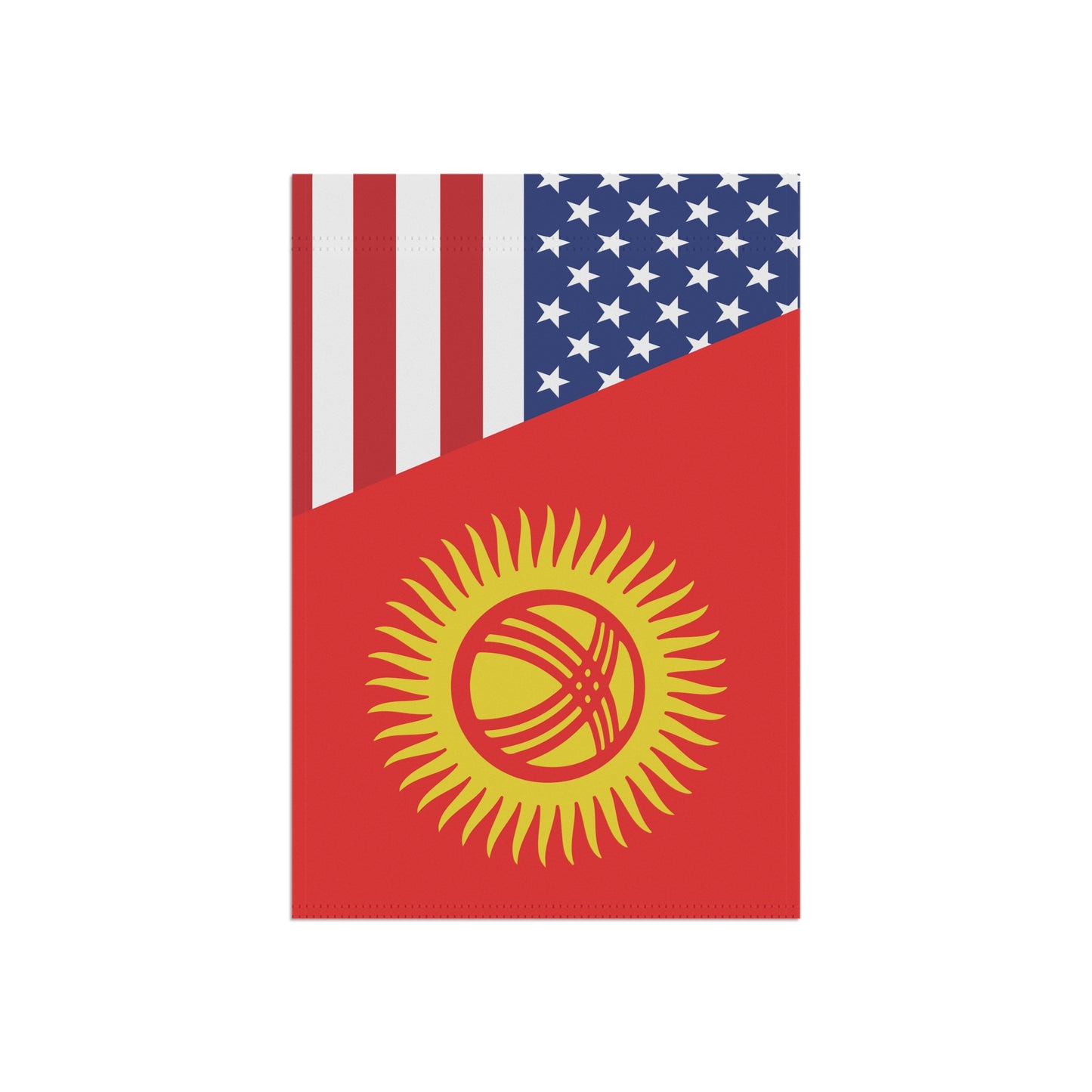 Kyrgyz American Flag Garden & House Banner