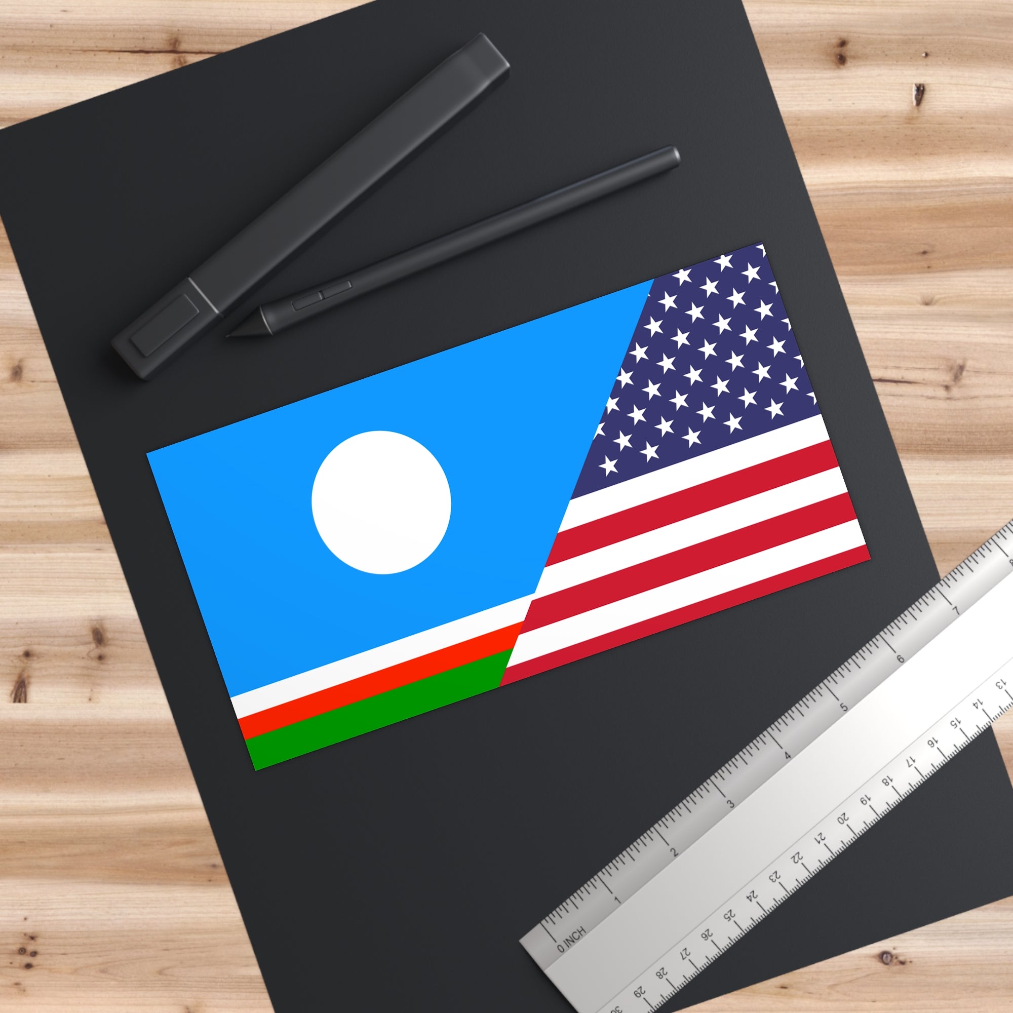 Sakha Yakutia/USA Flag Bumper Sticker