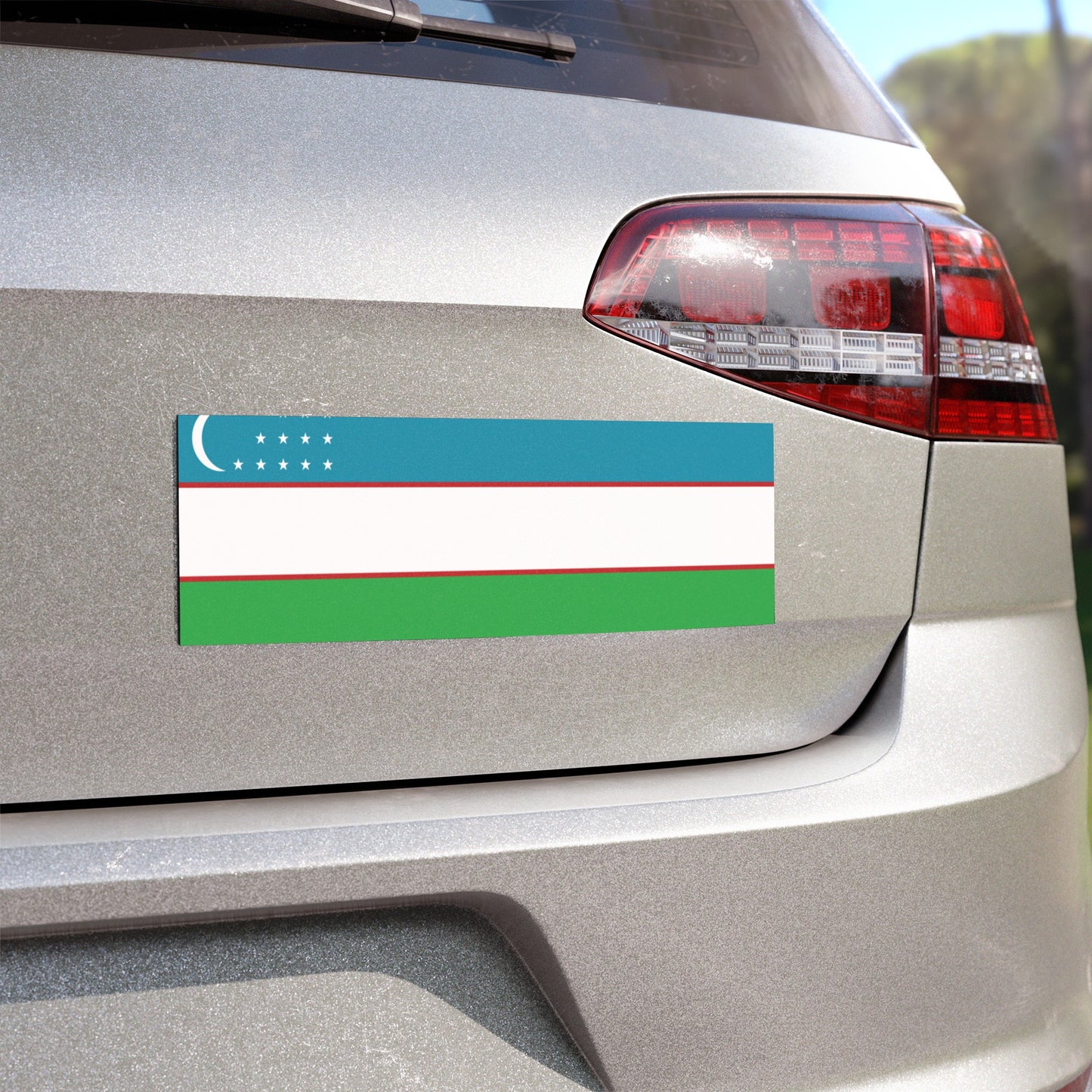 Uzbekistan Flag Car Magnet