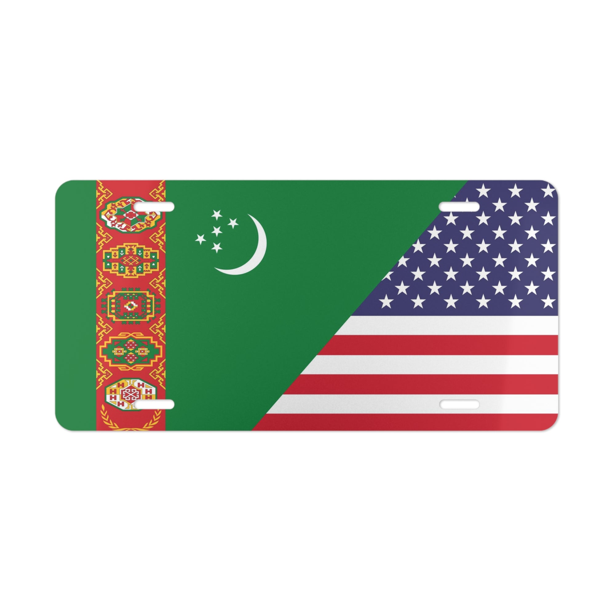 Turkmen American Flag Vanity Plate