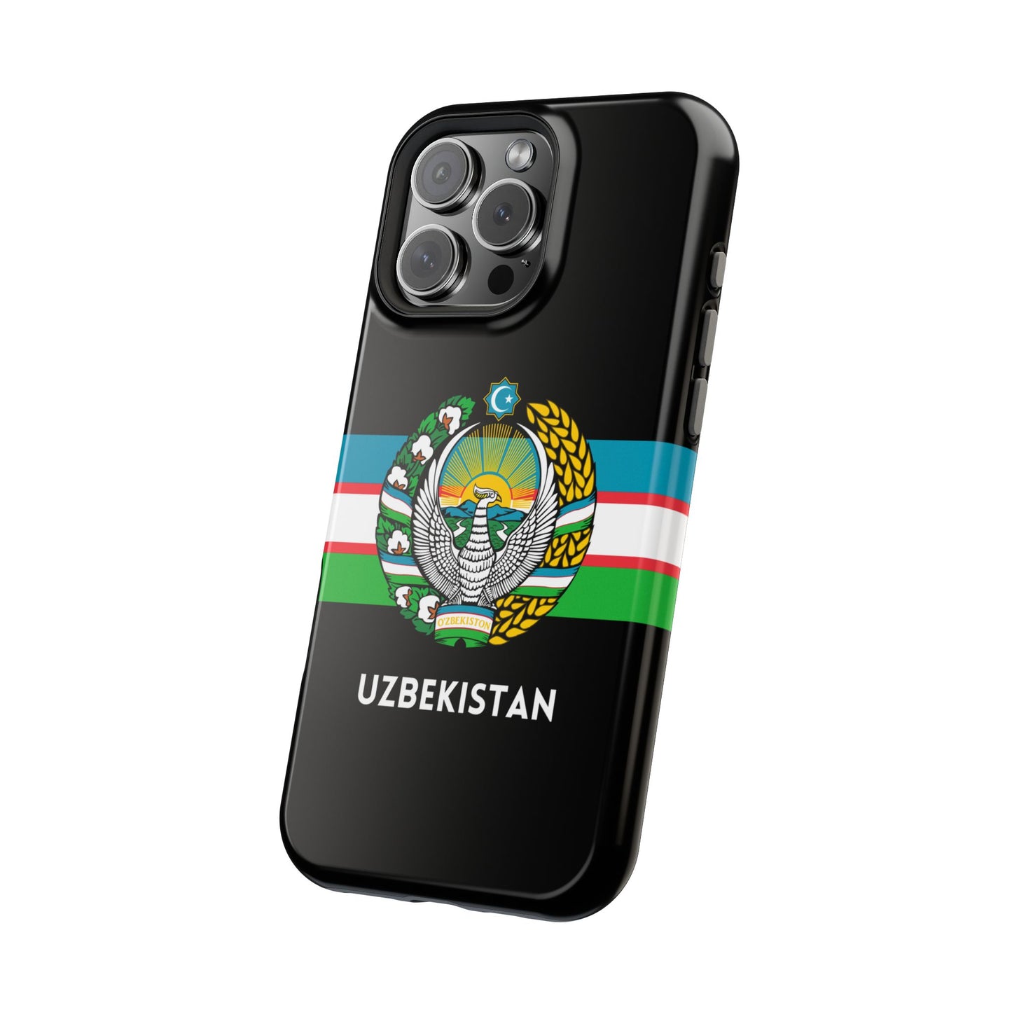 Uzbekistan Flag with Coat of Arms Phone Case