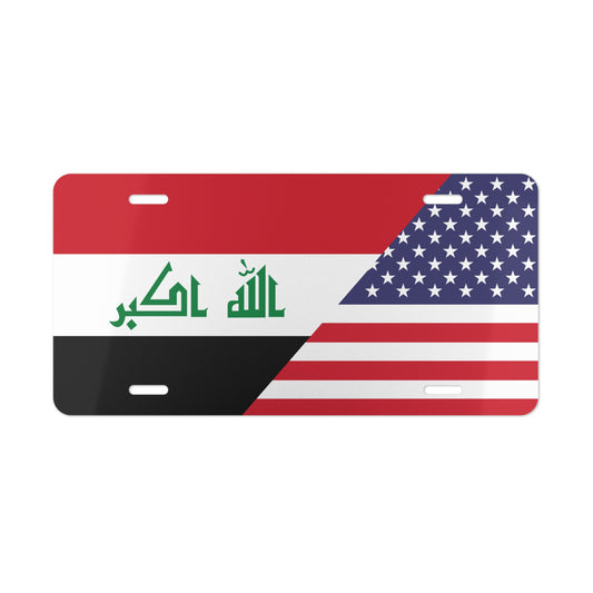 Iraq USA Flag Vanity Plate