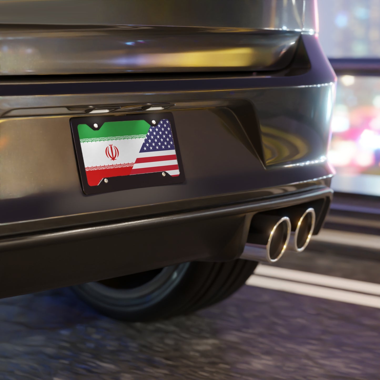 Iran USA Flag Vanity Plate