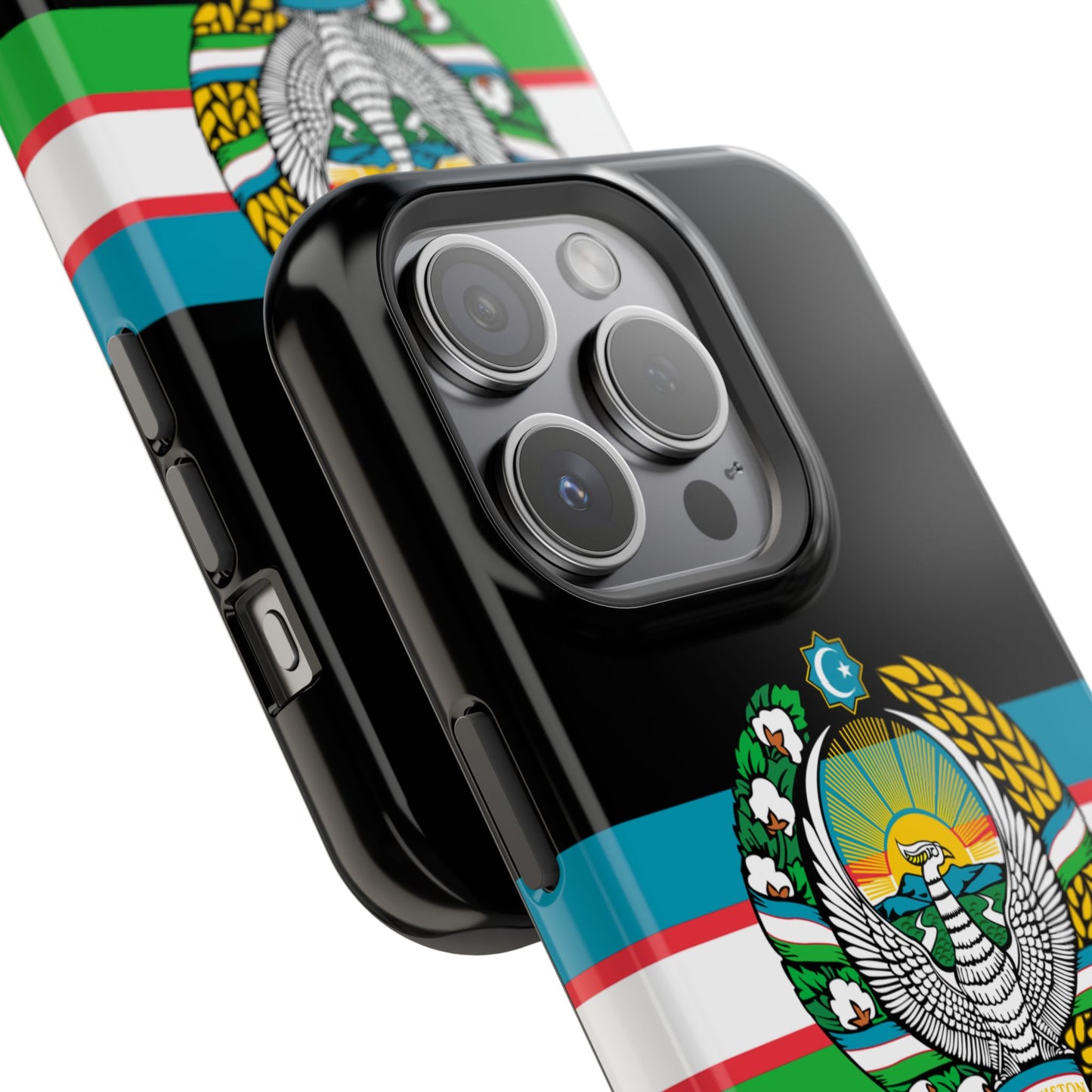 Uzbekistan Flag with Coat of Arms Phone Case