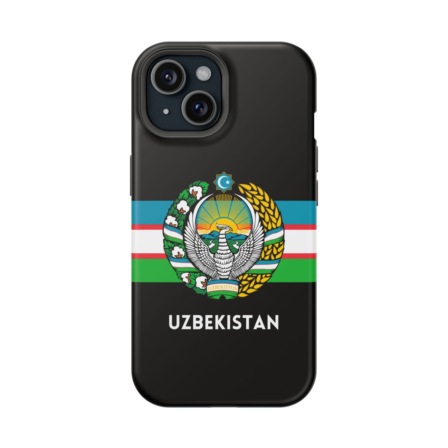 Uzbekistan Flag with Coat of Arms Phone Case