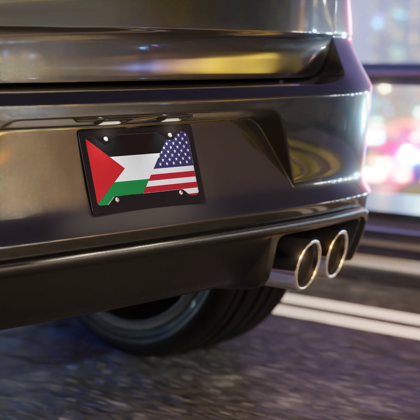 Palestine USA Flag Vanity Plate