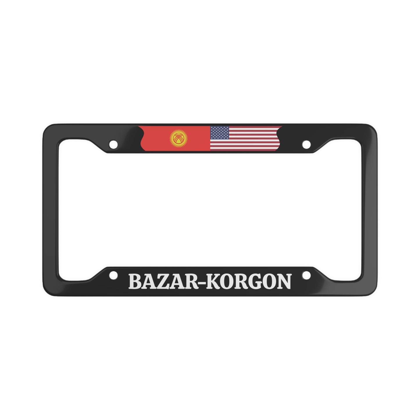 BAZAR-KORGON Kyrgyzstan with flag License Plate Frame