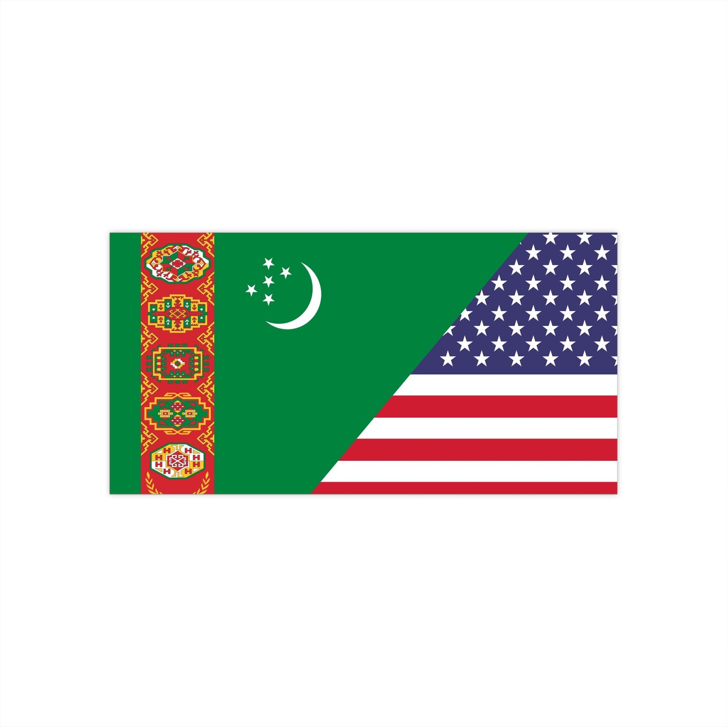 Turkmen American Flag Bumper Stickers