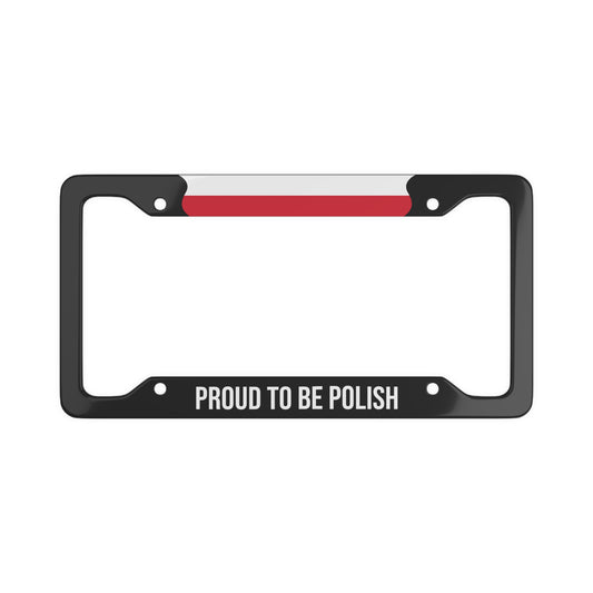 Proud to be Polish Flag Car Plate Frame