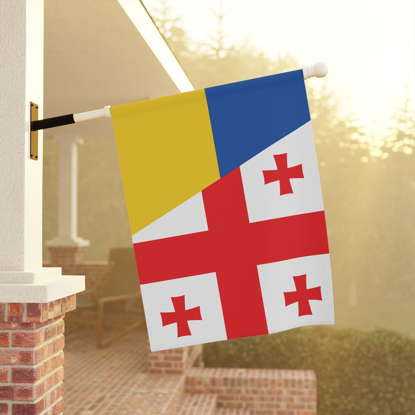 Georgians Support Ukraine Flag Garden & House Banner