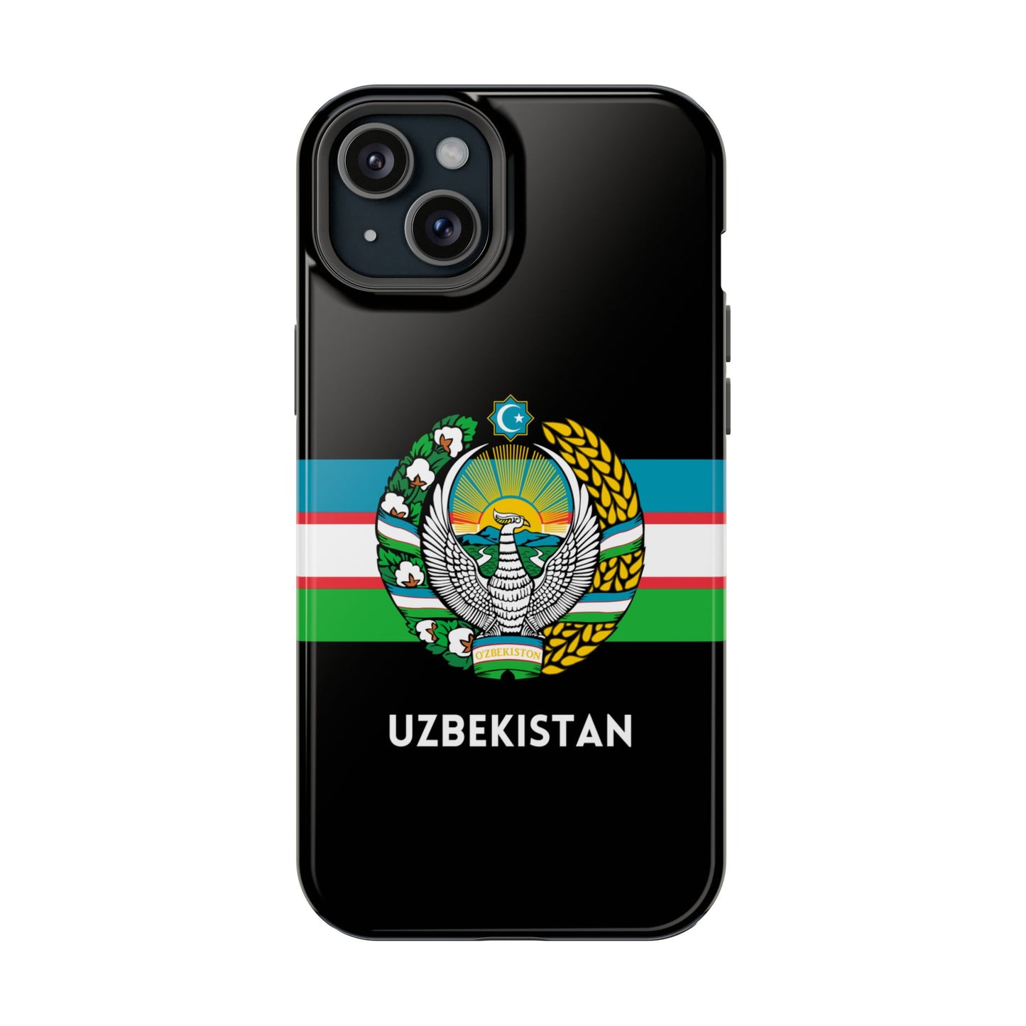 Uzbekistan Flag with Coat of Arms Phone Case