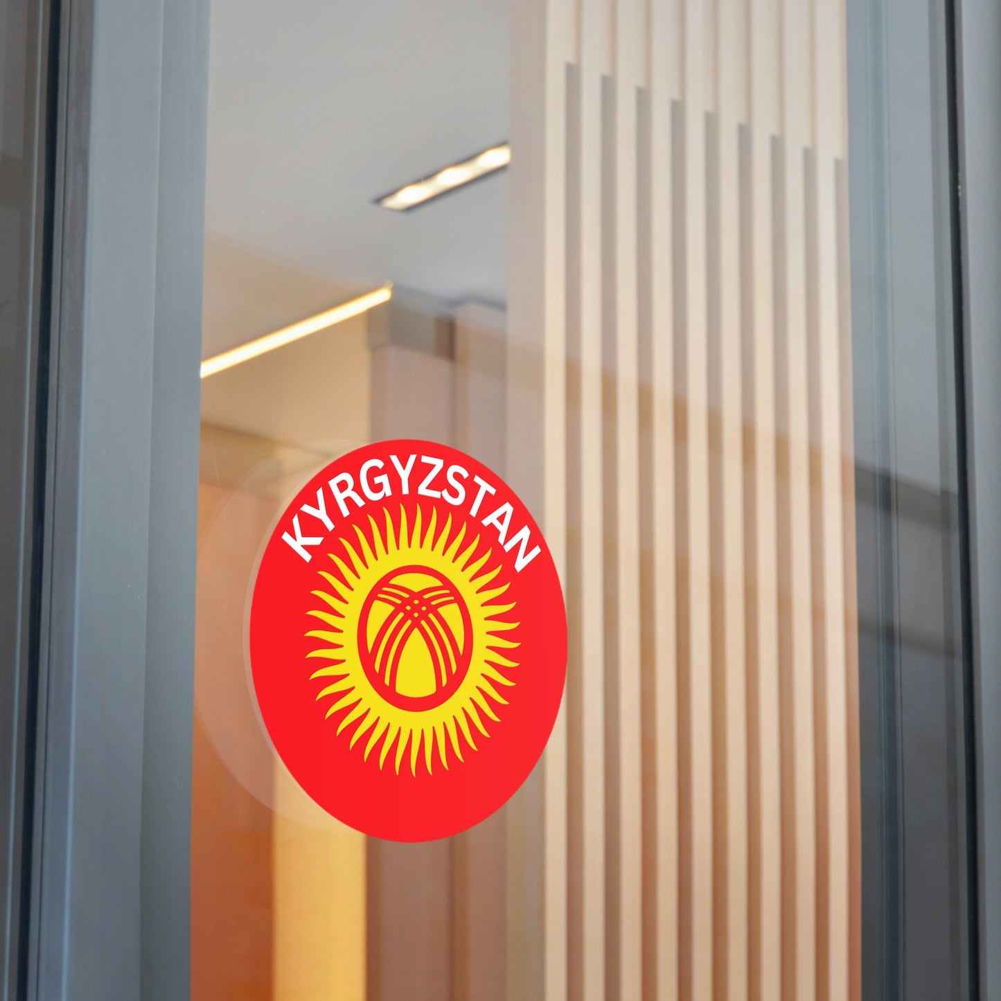 Kyrgyzstan Flag Round Vinyl Stickers