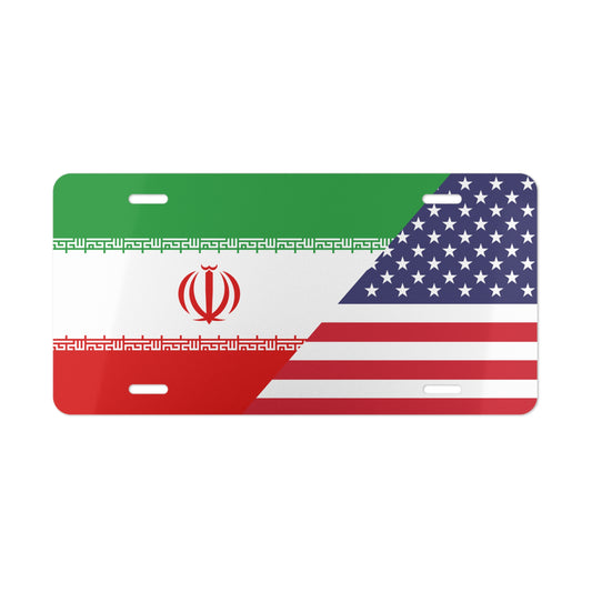 Iran USA Flag Vanity Plate