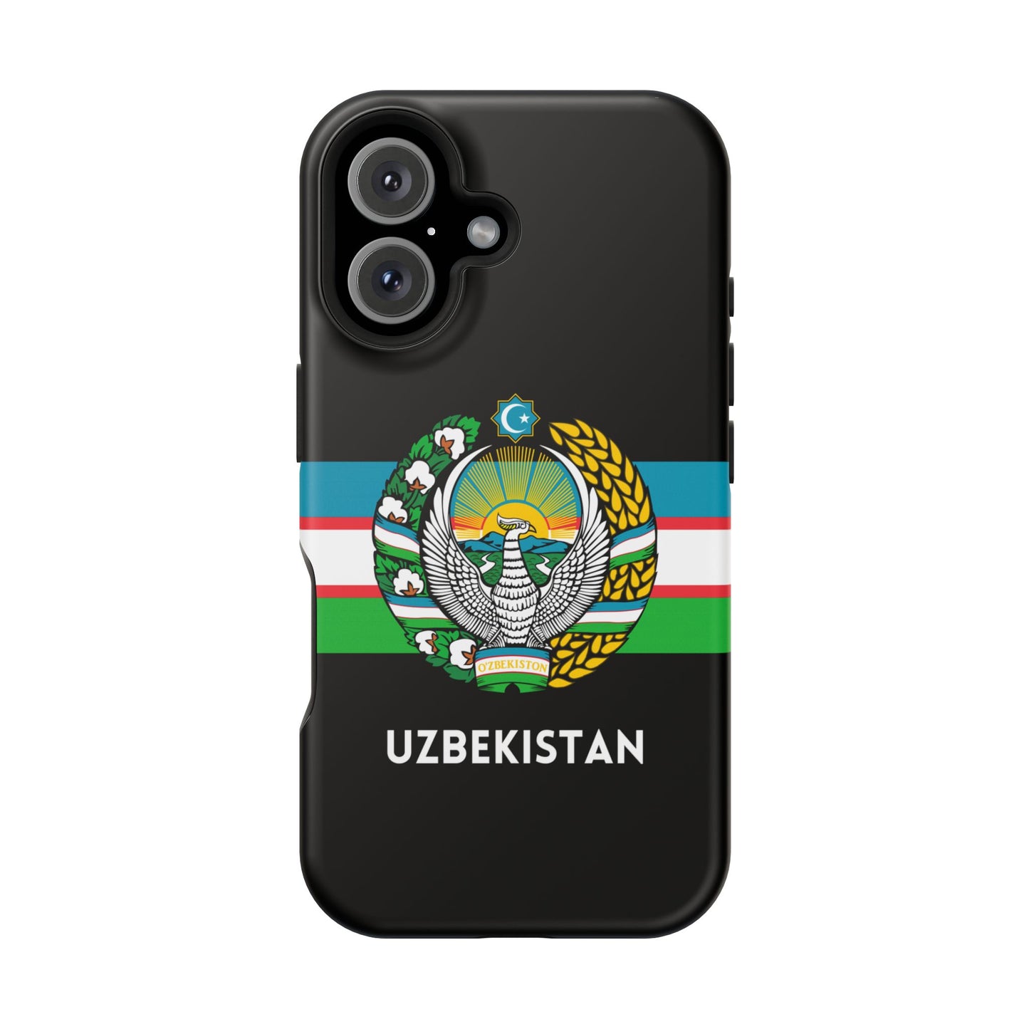 Uzbekistan Flag with Coat of Arms Phone Case