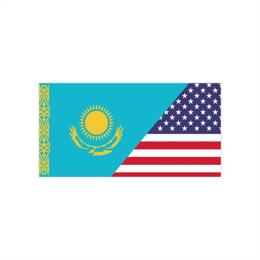 Kazakh American Flag Bumper Stickers