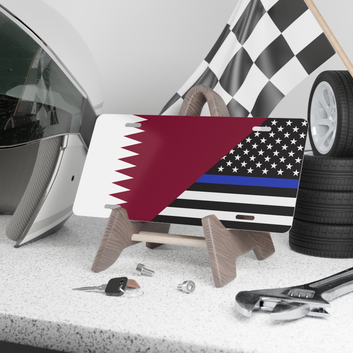 Qatar Support Police Flag Vanity Plate