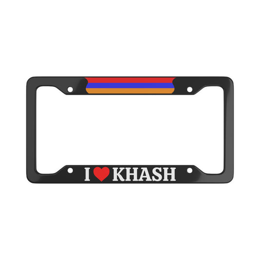 I LOVE KHASH Armenia with flag License Plate Frame