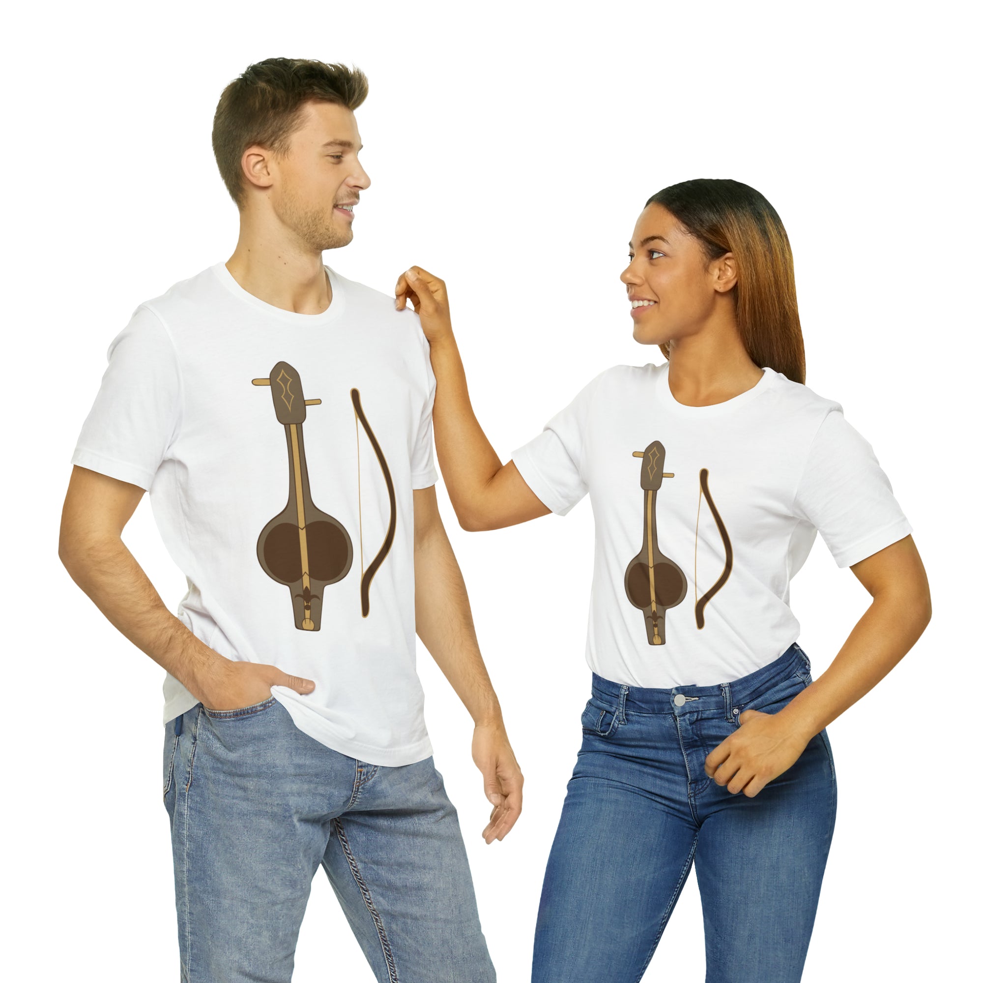 Kobyz Front and Kazakh Back Unisex Jersey Short Sleeve Tee