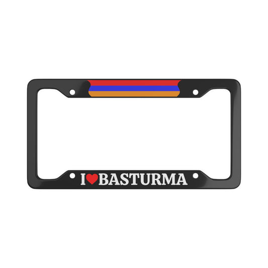 I LOVE BASTURMA Armenia with flag License Plate Frame