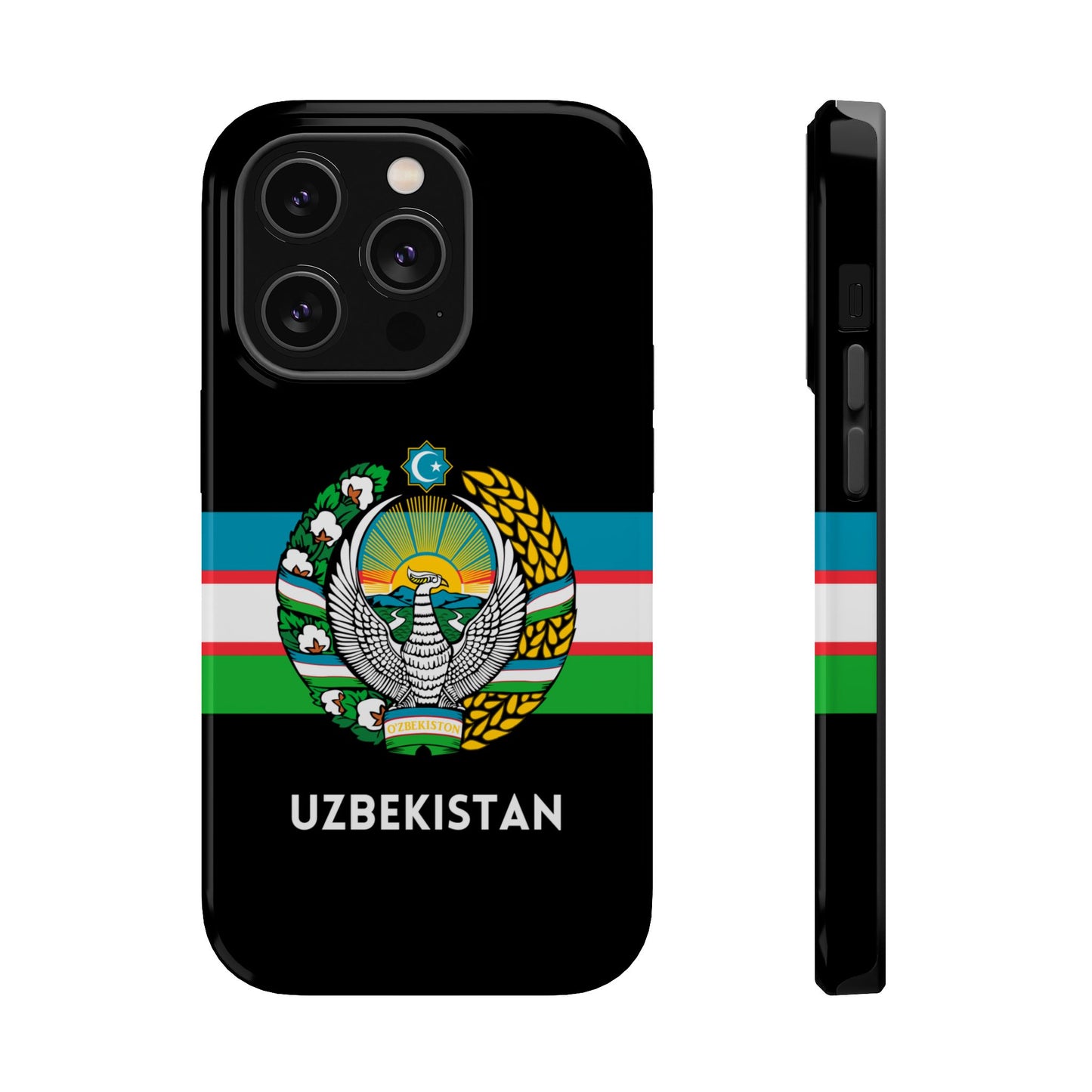 Uzbekistan Flag with Coat of Arms Phone Case