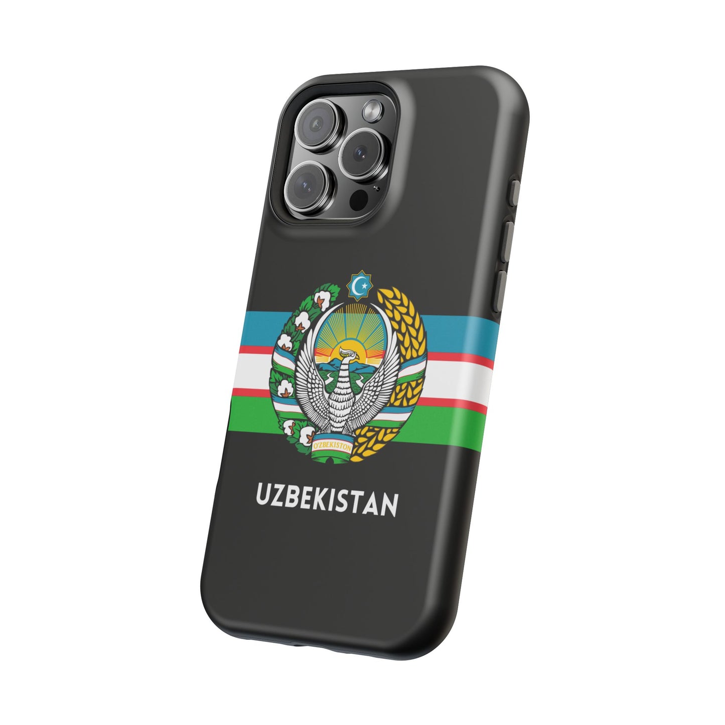 Uzbekistan Flag with Coat of Arms Phone Case