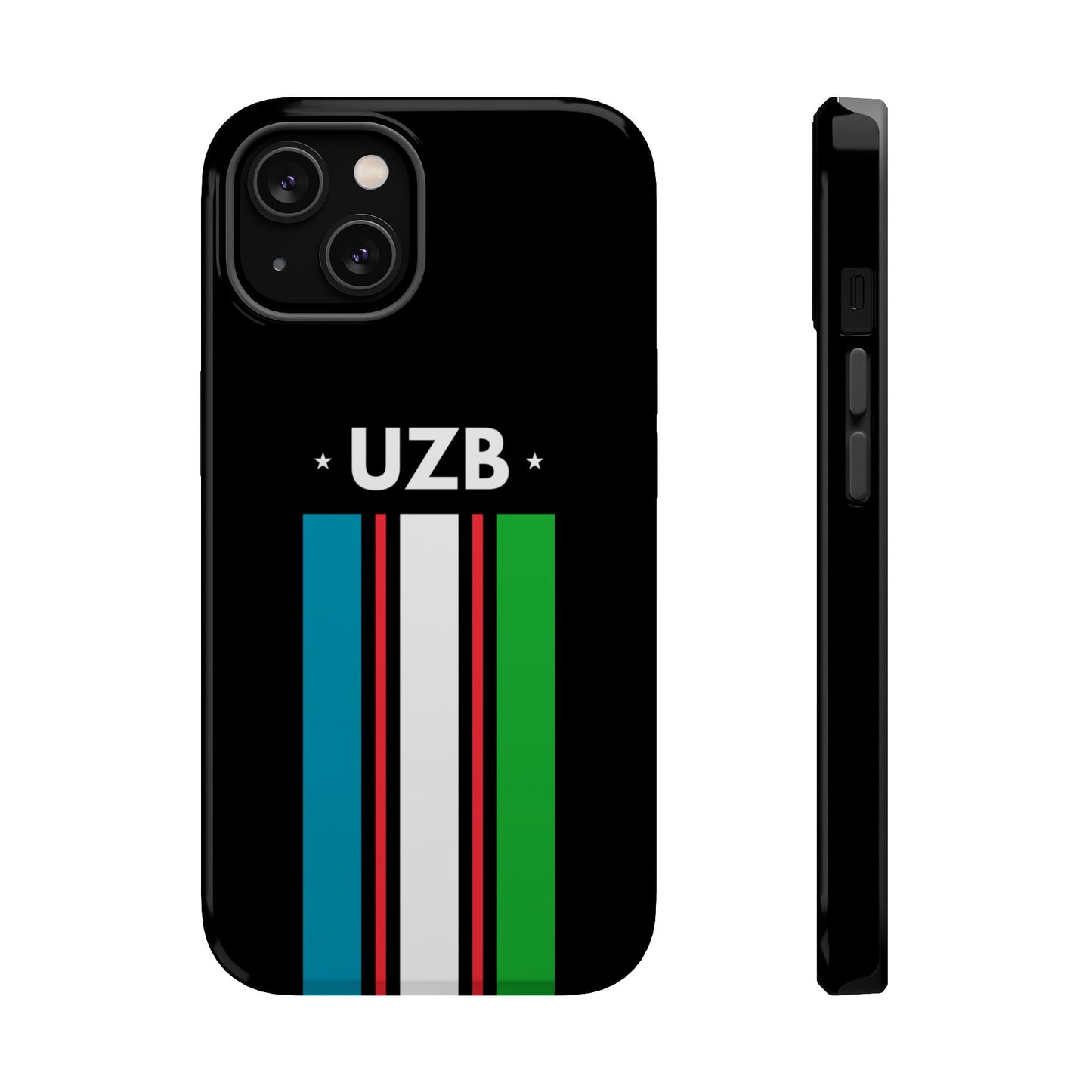 UZB Flag Stripes Phone Case