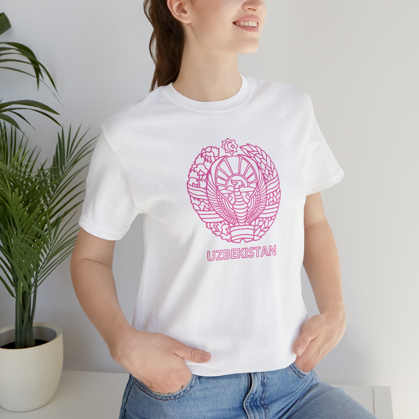 Uzbekistan Pink Unisex T-Shirt