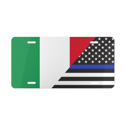 Italy US Law Enforcement Flag Vanity Plate