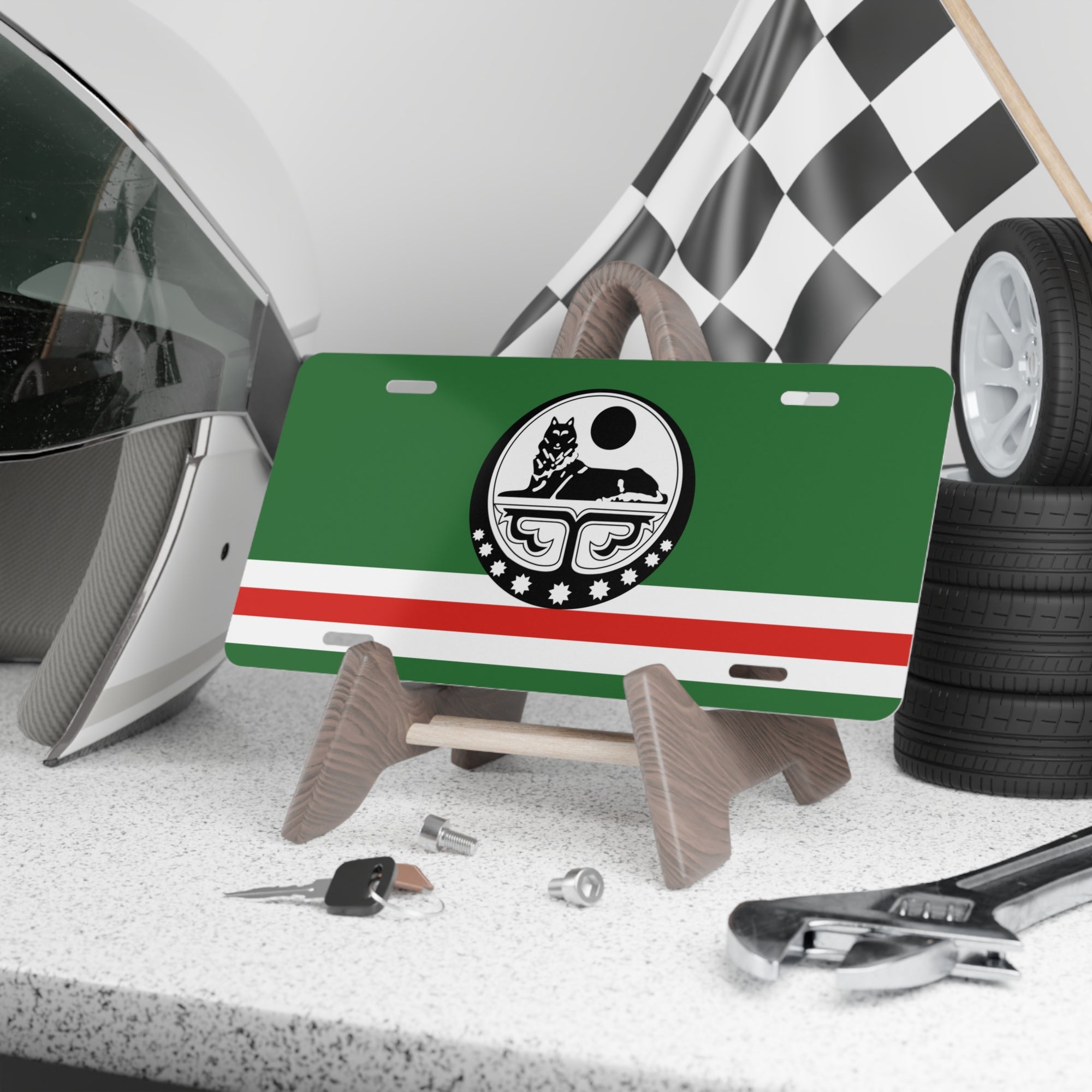 Ichkeria Chechnya Flag Vanity Plate