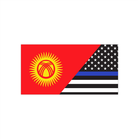 Kyrgyzs Support US Police Flag Bumper Stickers