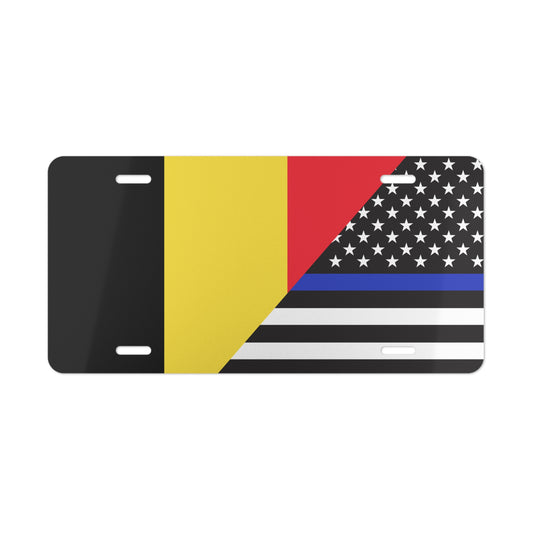 Belgium Us Law Enforcement Flag Vanity Plate