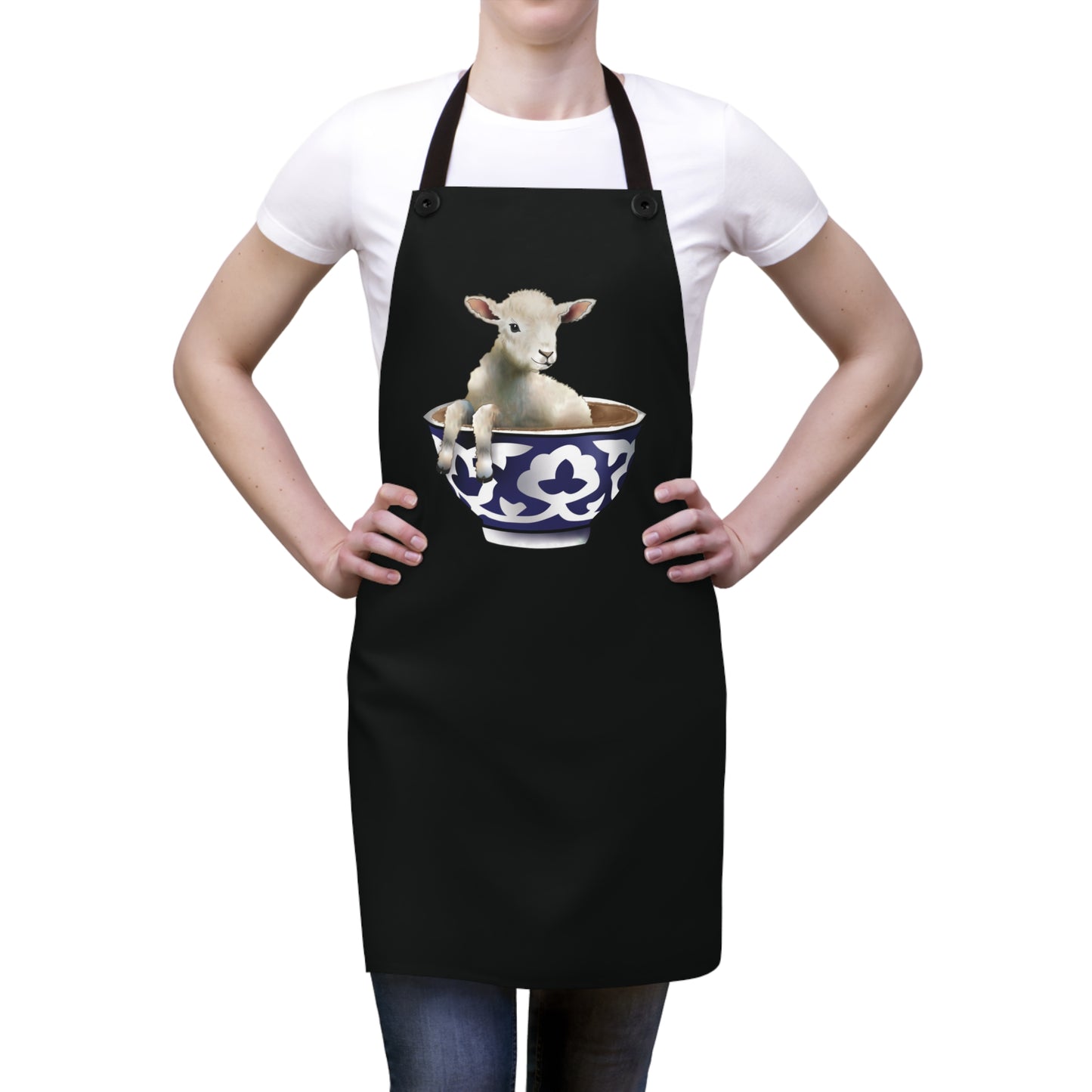 Sheep in the tea cup Kitchen Apron