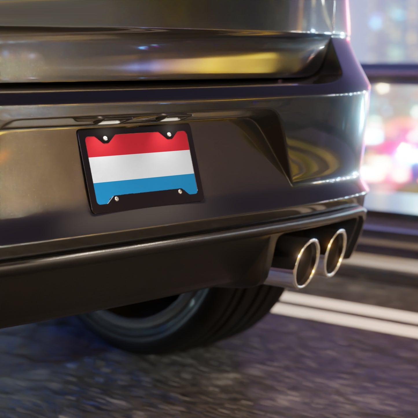 Luxembourg Flag Vanity Plate