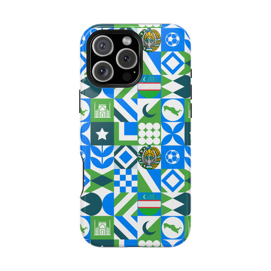 Uzbekistan Pattern with the flag MagSafe Tough Cases