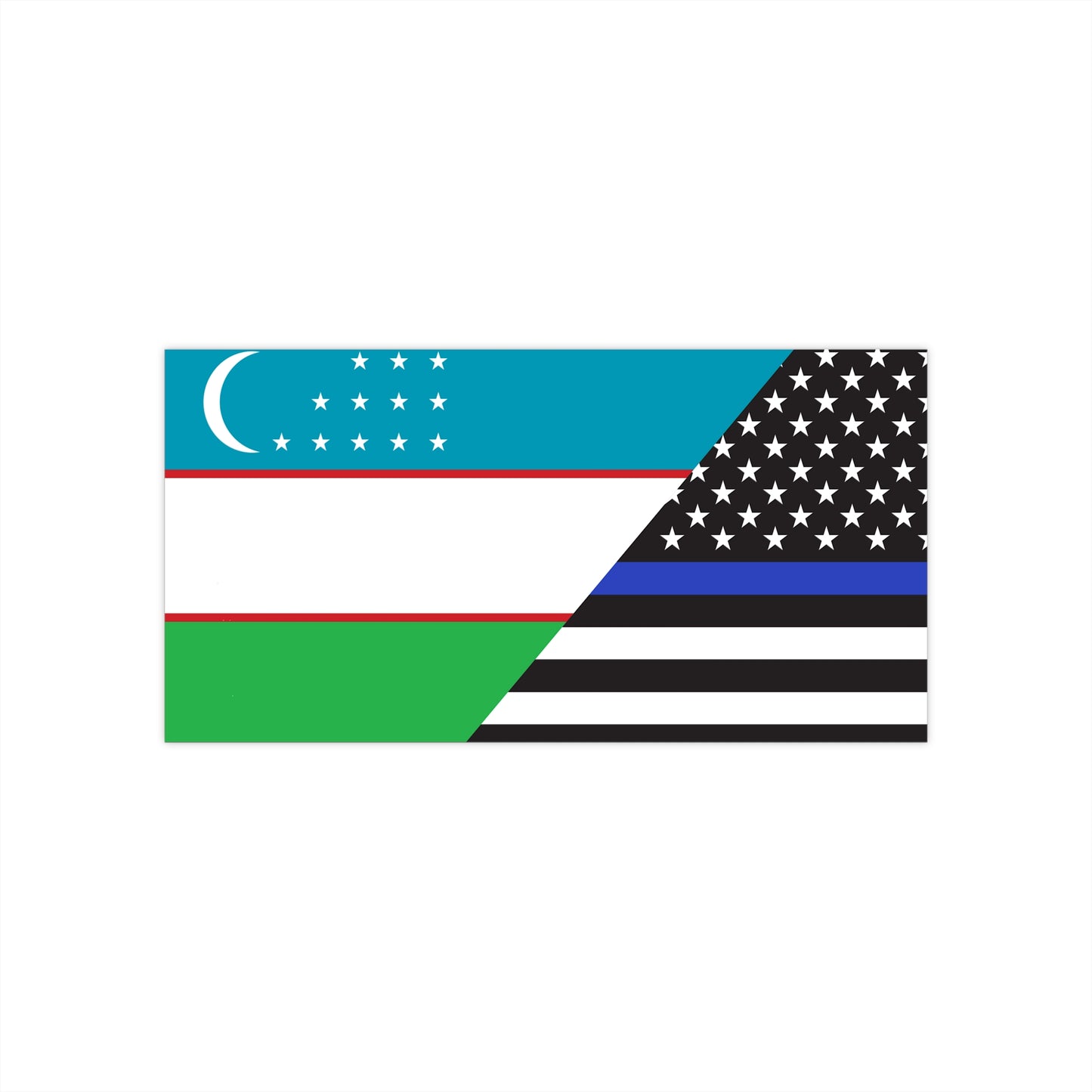 Uzbeks Support US Police Flag Bumper Stickers