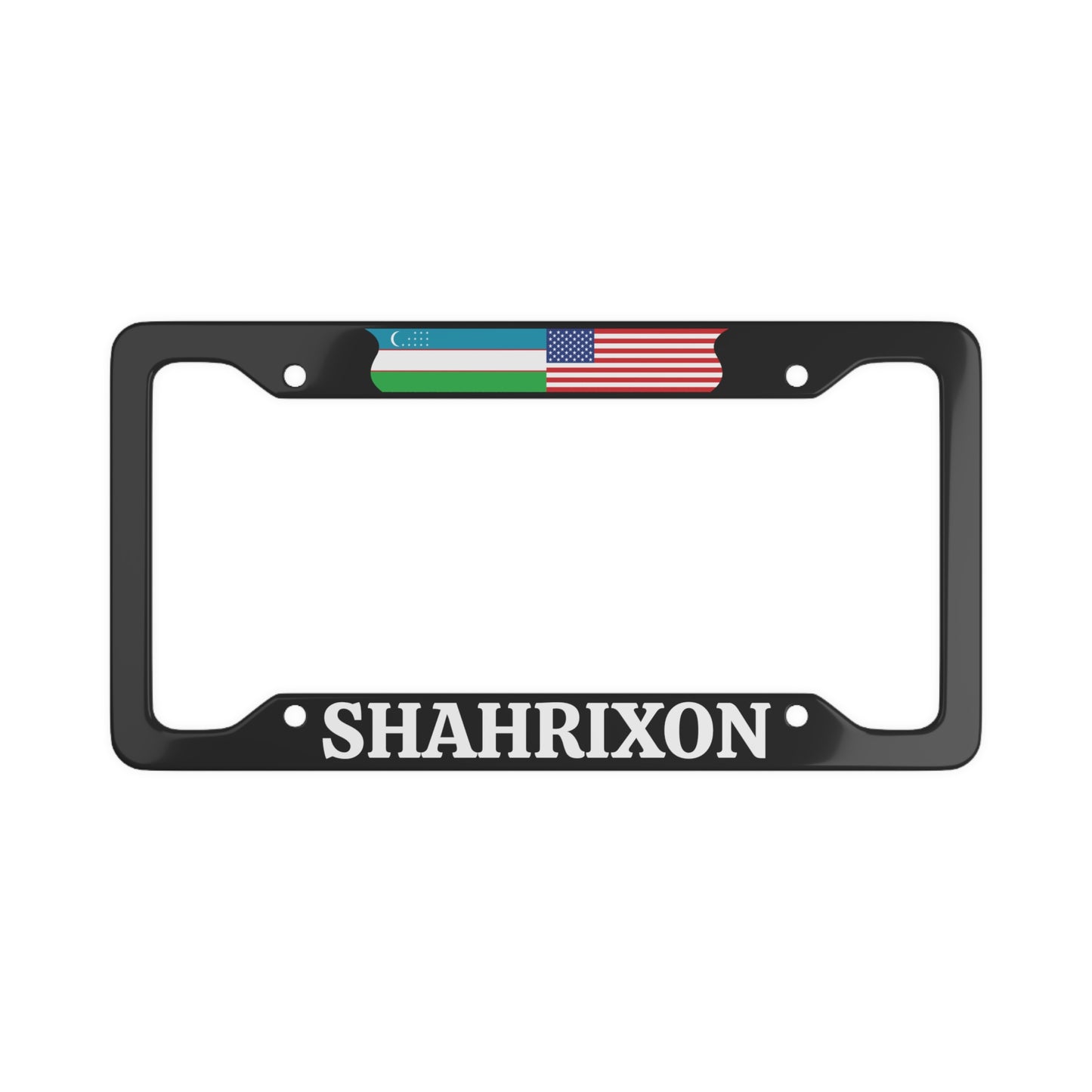 Shahrixon with flag License Plate Frame