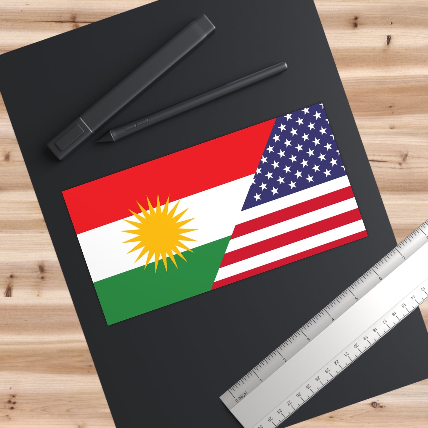 Kurdish American Flag Bumper Stickers