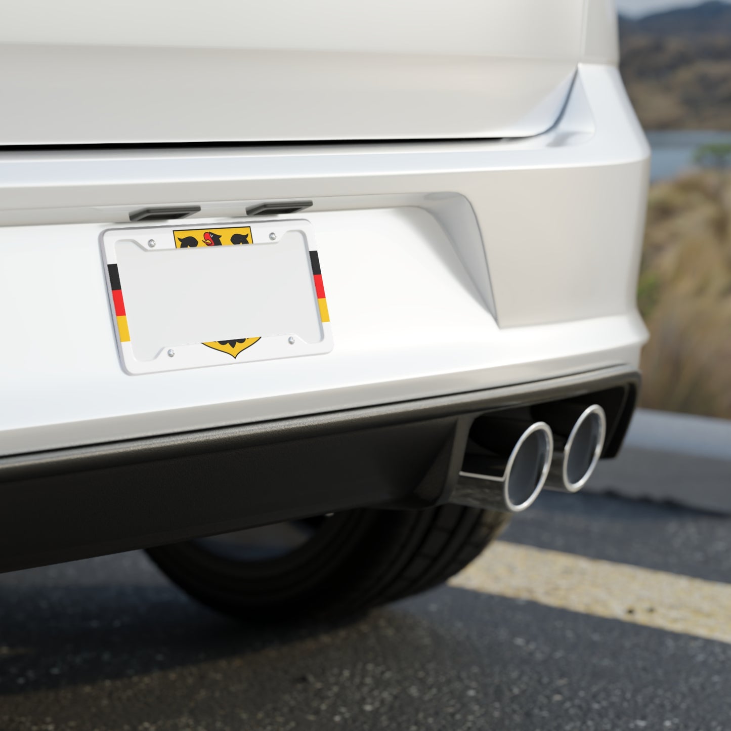 White German Coat of Arms with Flag Car Plate Frame