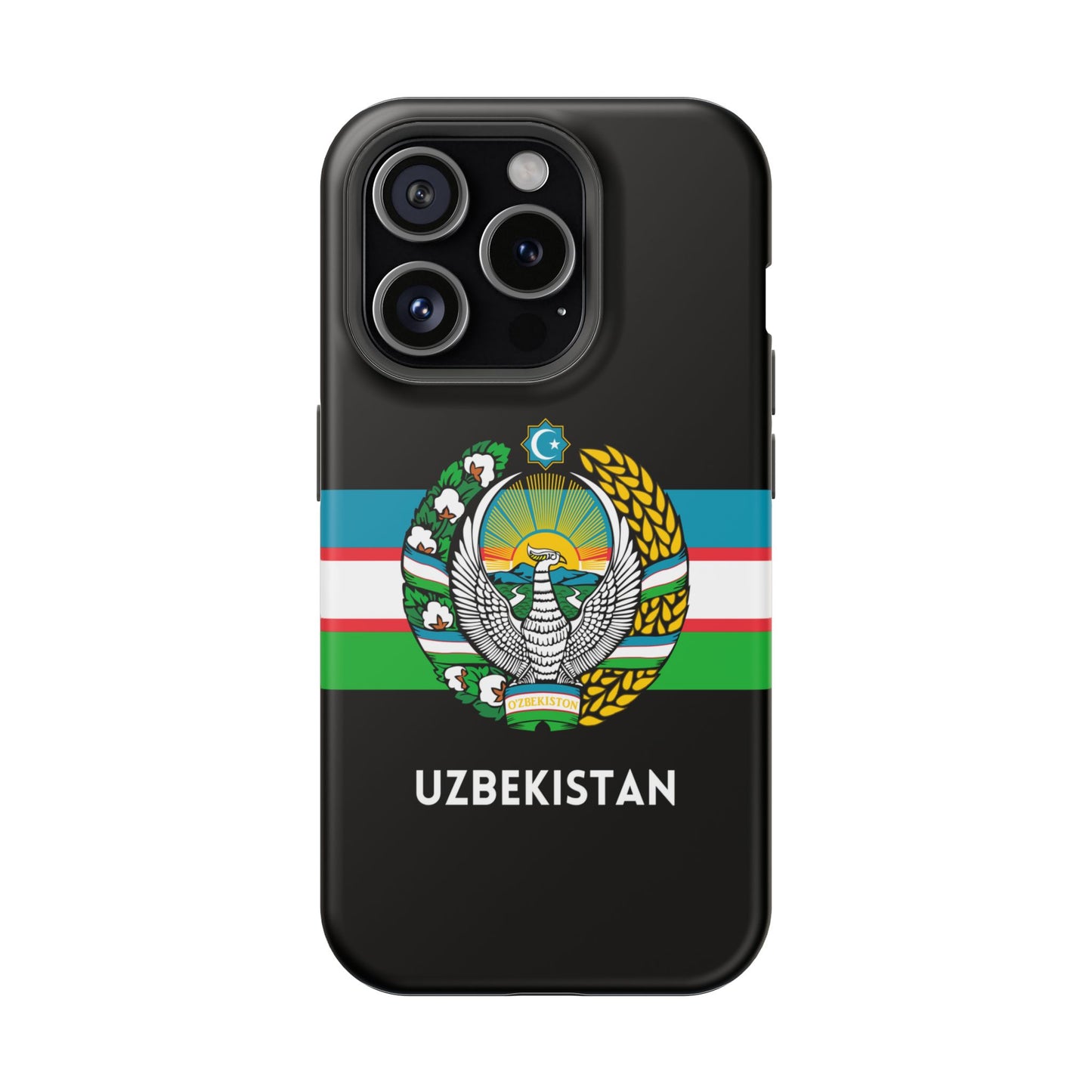 Uzbekistan Flag with Coat of Arms Phone Case