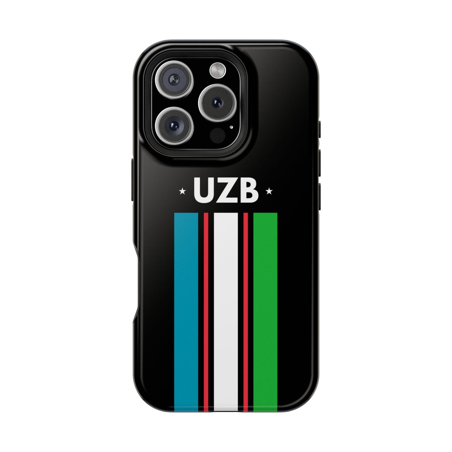 UZB Flag Stripes Phone Case