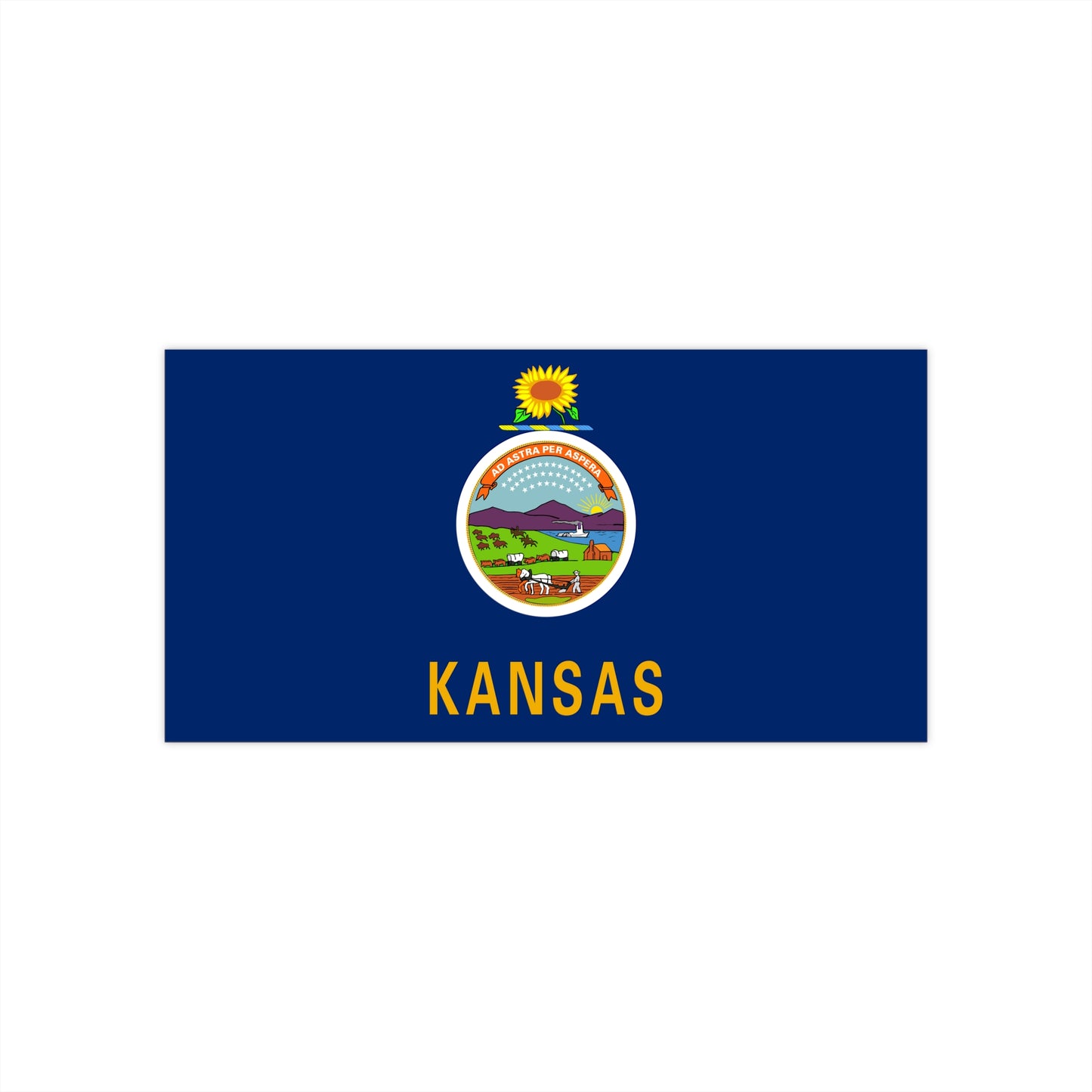 Kansas Flag Bumper Stickers