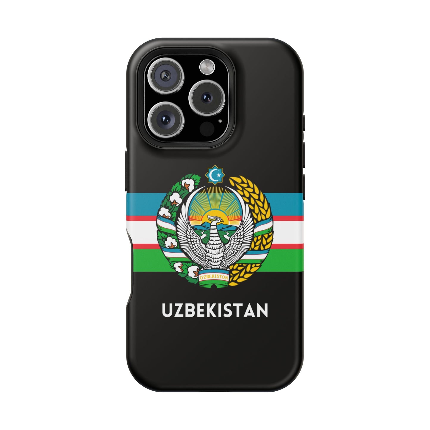 Uzbekistan Flag with Coat of Arms Phone Case