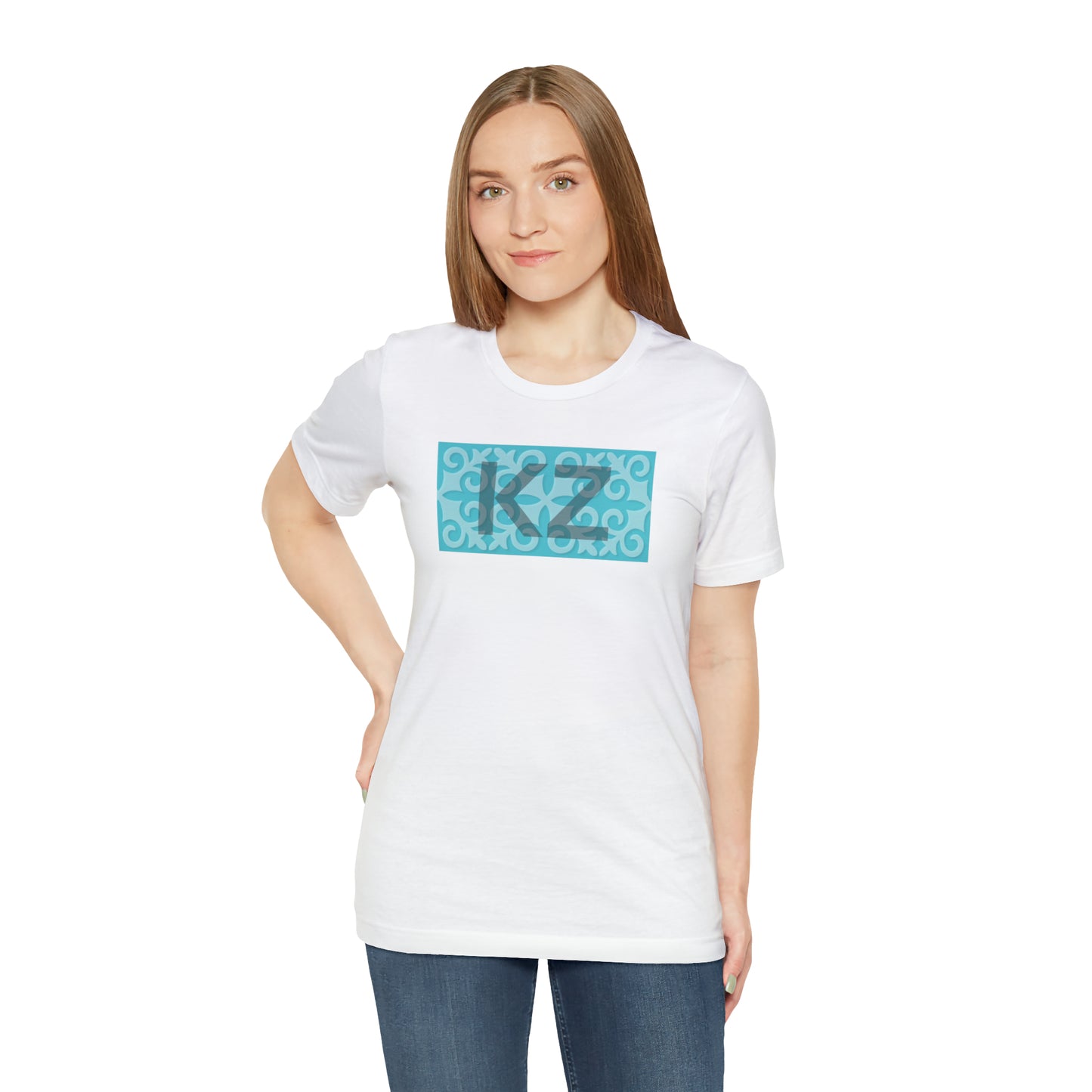 KZ Front and Kazakh Back Unisex Jersey Short Sleeve Tee