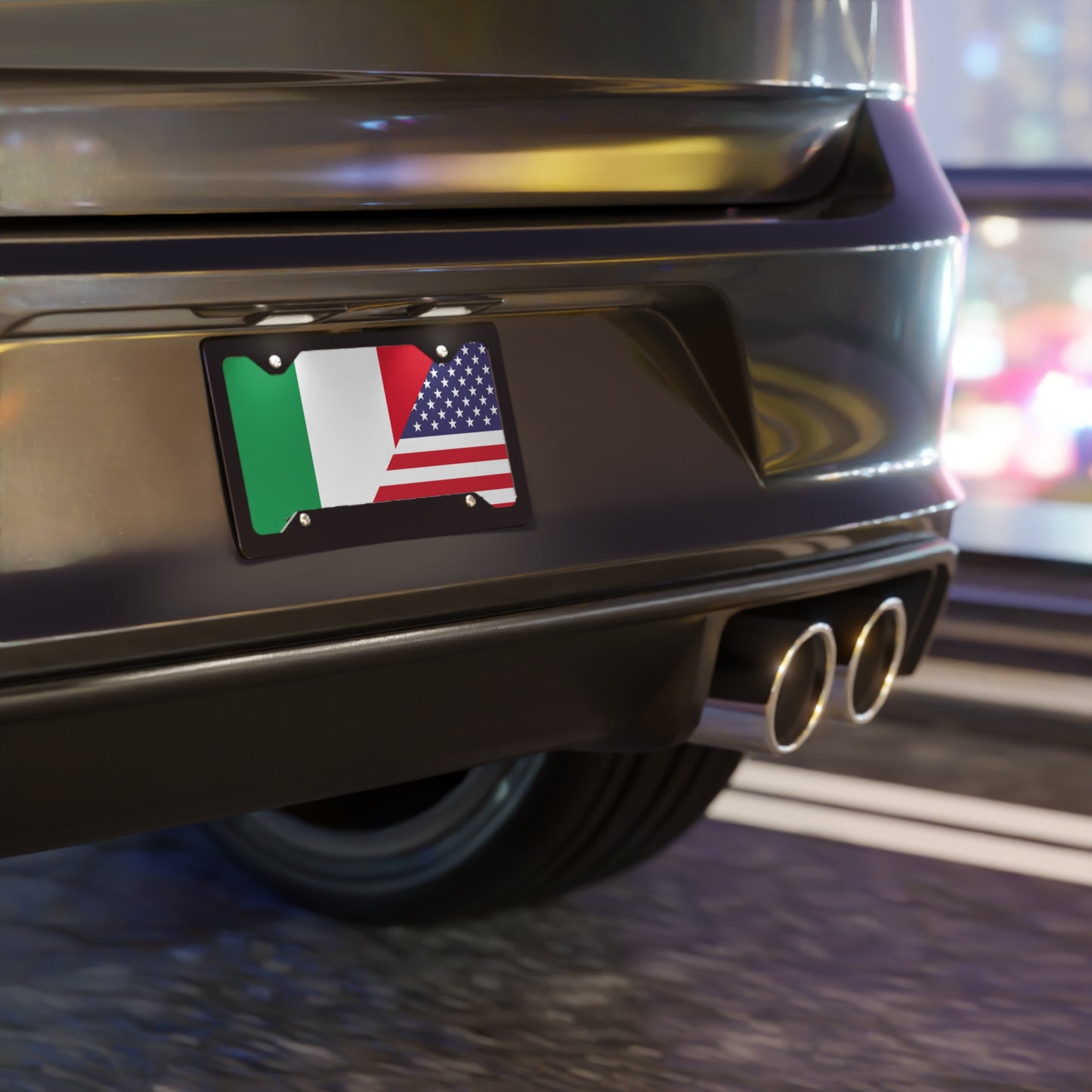 Italy USA Flag Vanity Plate