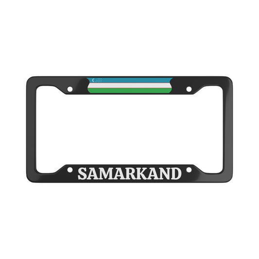 SAMARKAND Uzbekistan with flag License Plate Frame