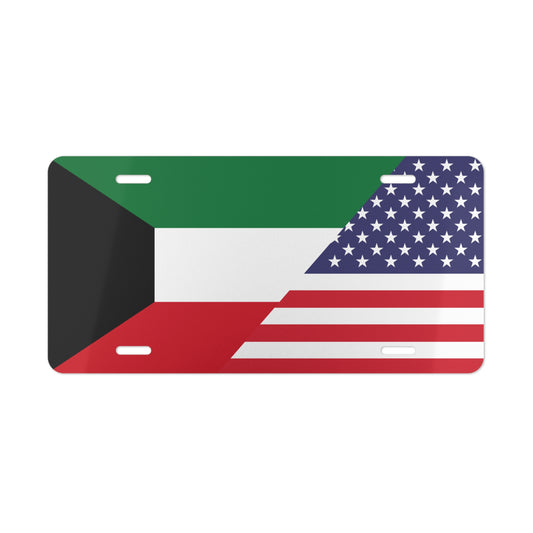 Kuwait USA Flag Vanity Plate