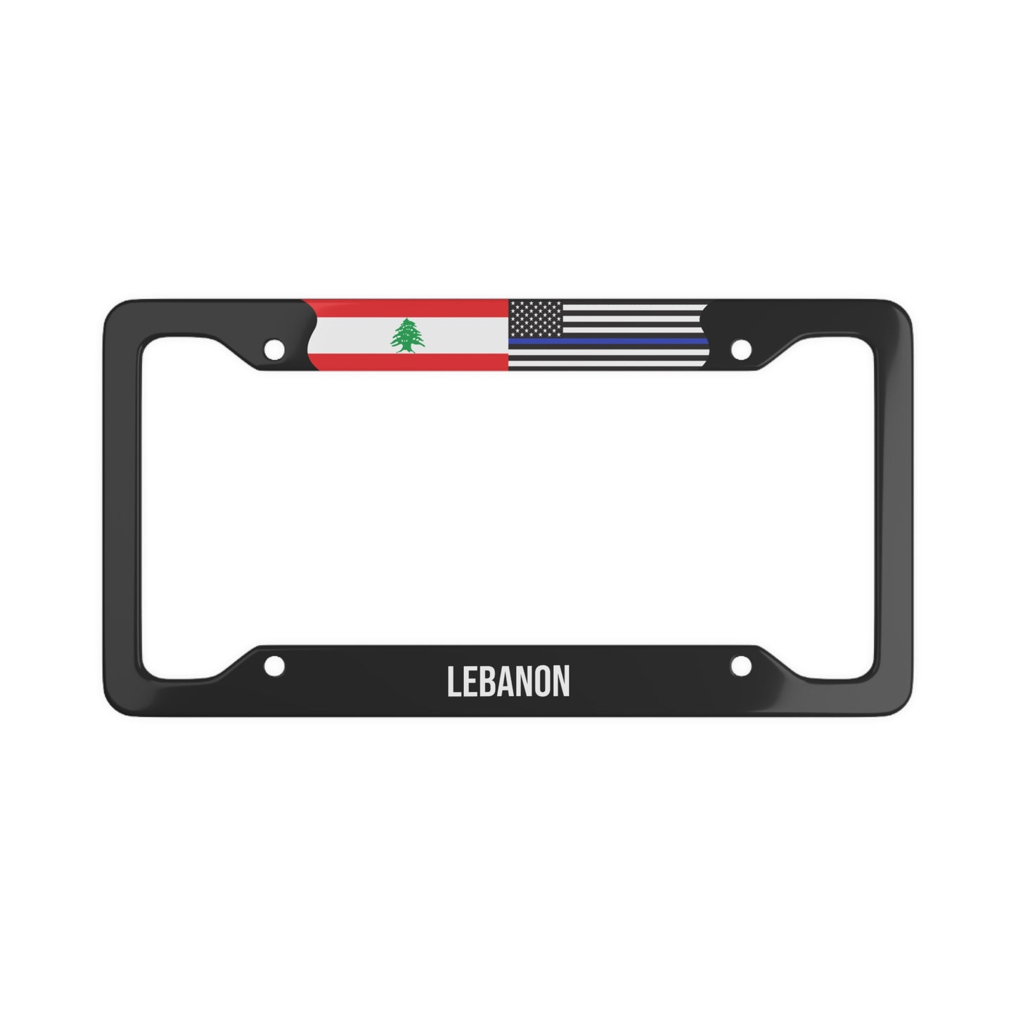 Lebanon Support Police Flag Premium License Plate Frame