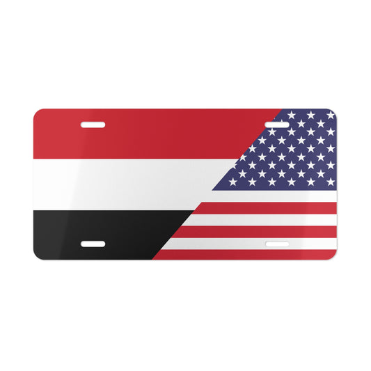 Yemen USA Flag Vanity Plate